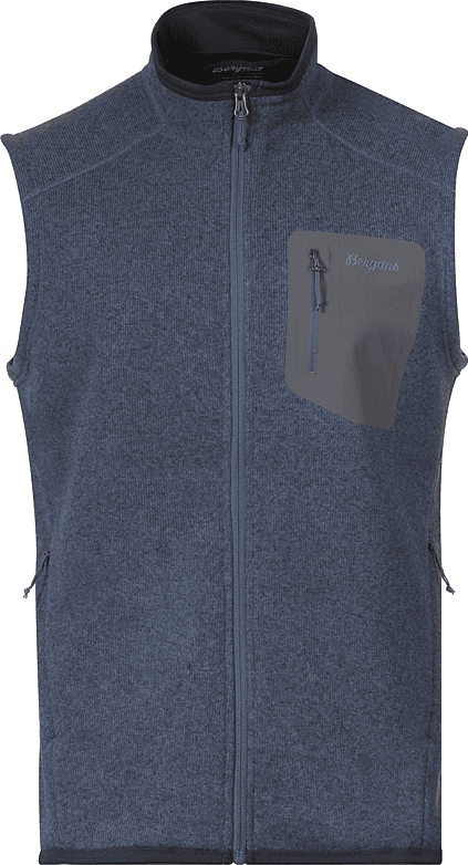 Bergans Men's Kamphaug Knitted Vest  Granite Blue Bergans