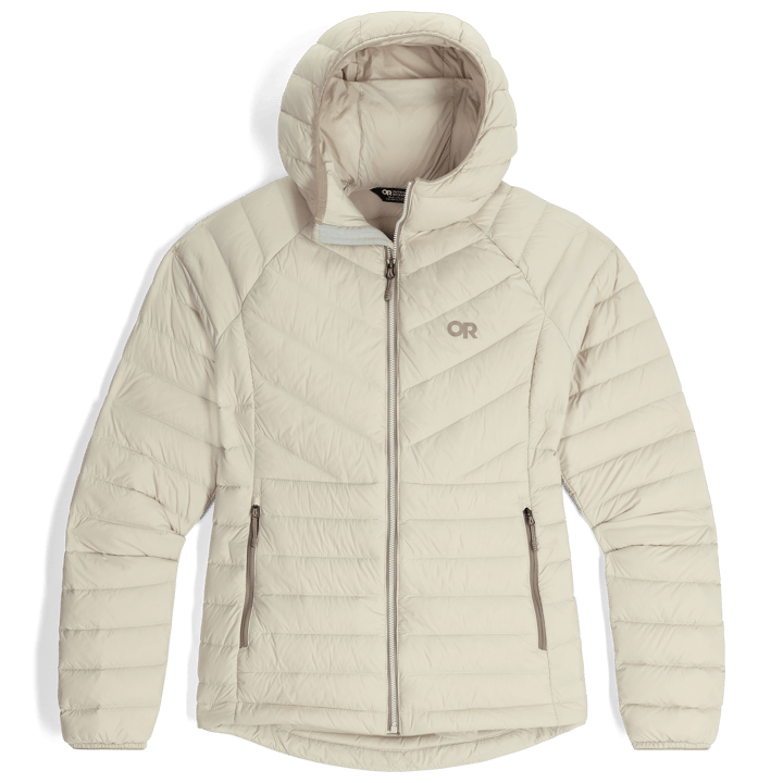 Outdoor Research Women's Transcendent Down Hoodie Oyster Outdoor Research