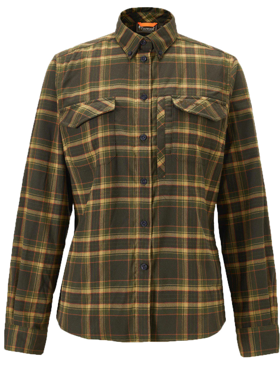 Pinewood Women’s Abiskohiking Flannel Shirt Moss Green