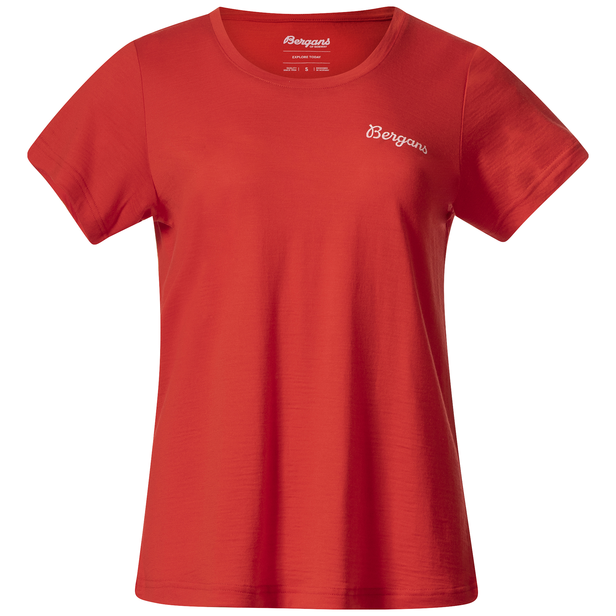 Bergans Women’s Rabot Emblem Wool Tee Fire Red