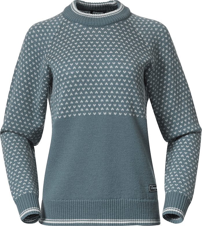 Bergans Women’s Alvdal Wool Jumper  Grey Sage/Vanilla White