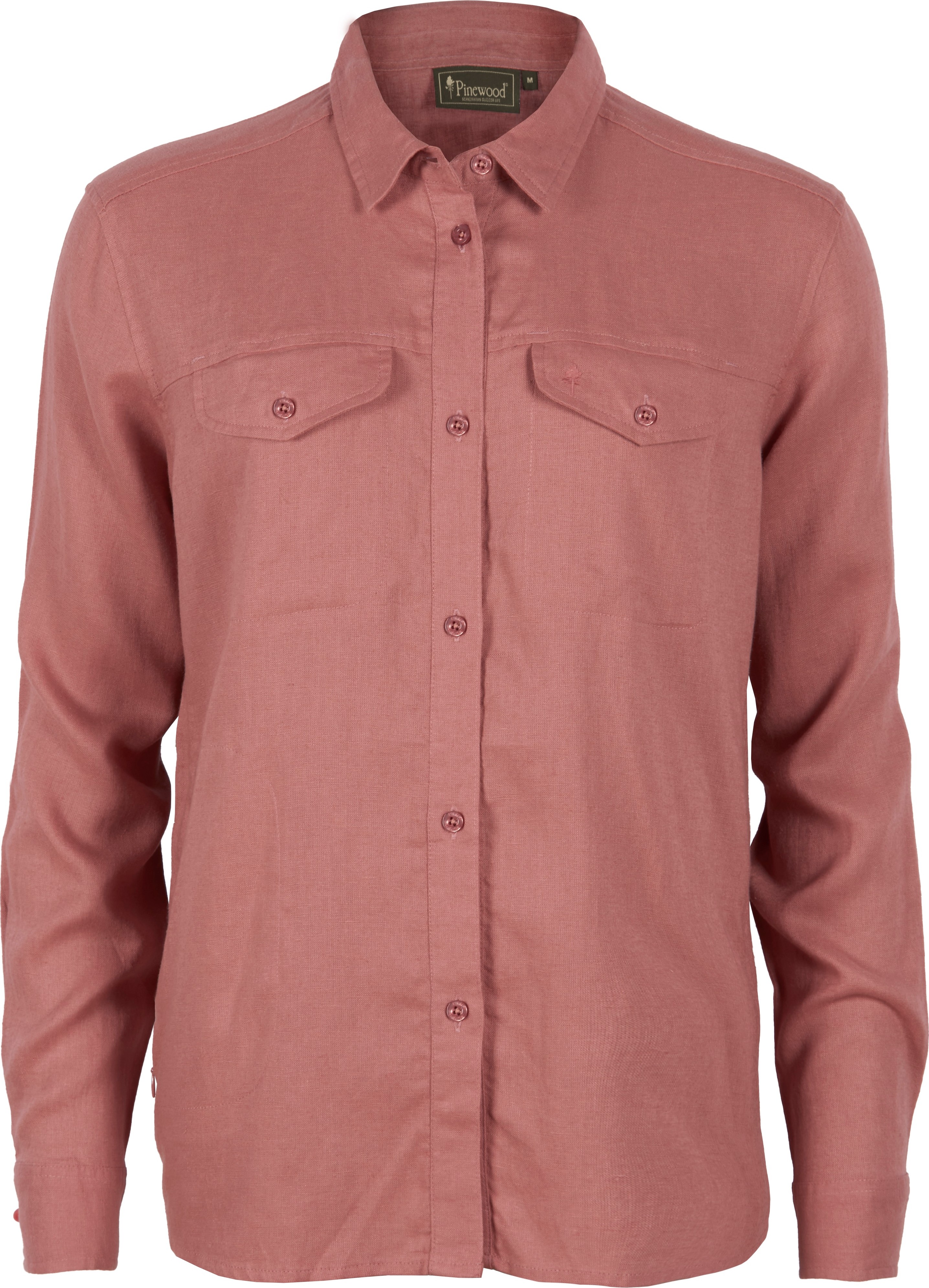 Pinewood Women’s Värnamo Insectsafe Long Sleeve Linen Shirt Brick Pink