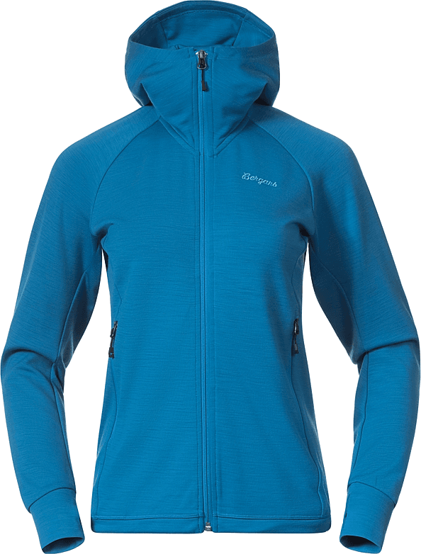 Bergans Women’s Rabot Merino Tech Midlayer Hoodie Dark Aqua Lagoon