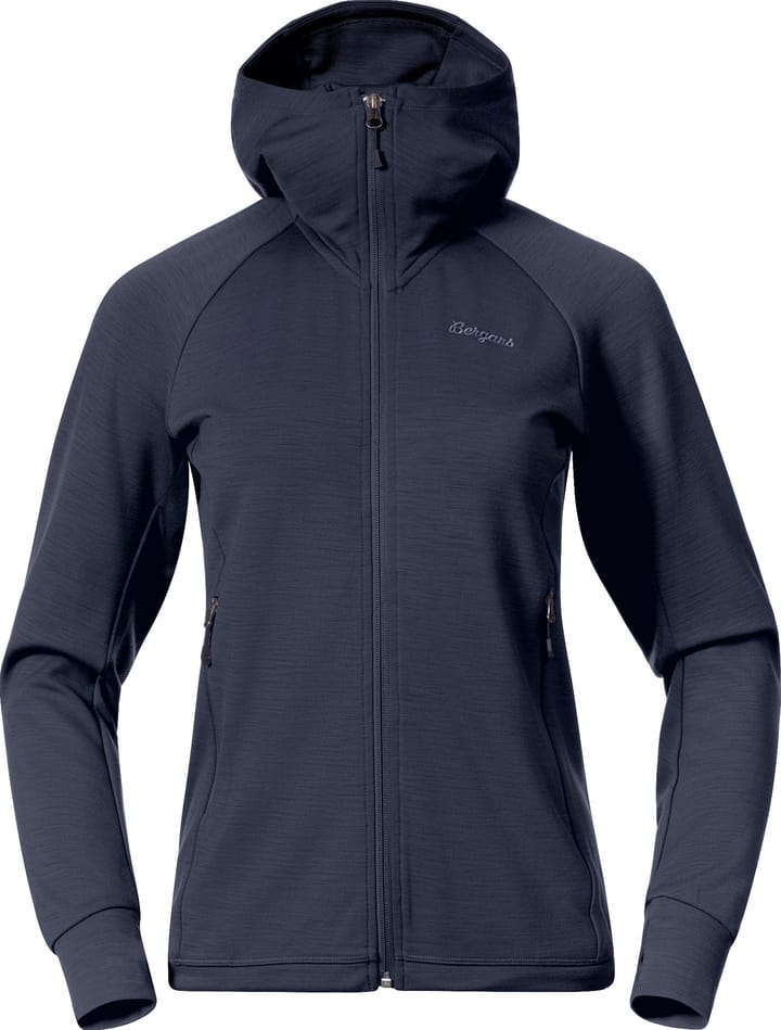 Bergans Women's Rabot Merino Tech Midlayer Hoodie Navy Blue Bergans