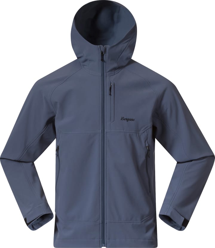 Bergans Men's Vaagaa Softshell Jacket Hood Granite Blue Bergans