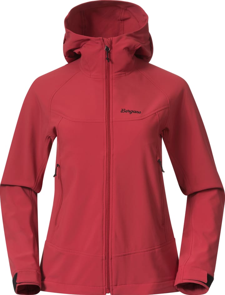 Bergans Women's Vaagaa Softshell Jacket Hood Crimson Red Bergans