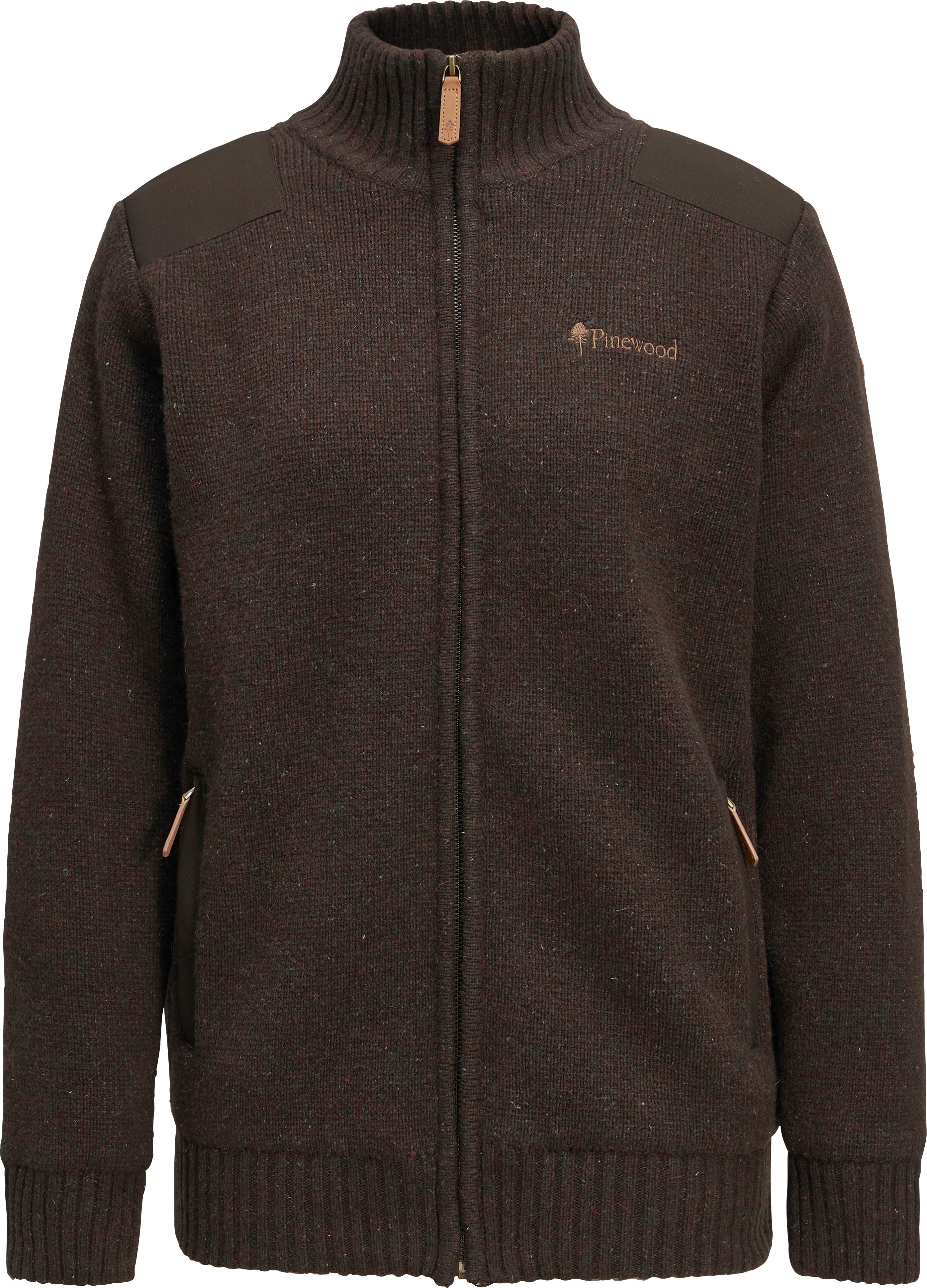 Pinewood Women’s Hurricane Full Zip Sweater Dark Brown Mel