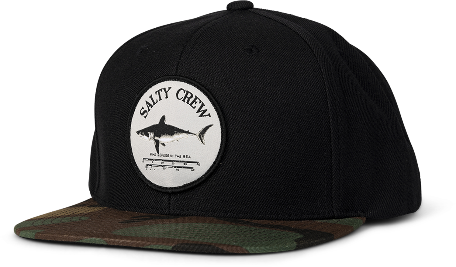 Salty Crew Men’s Bruce 6 Panel Black Camo