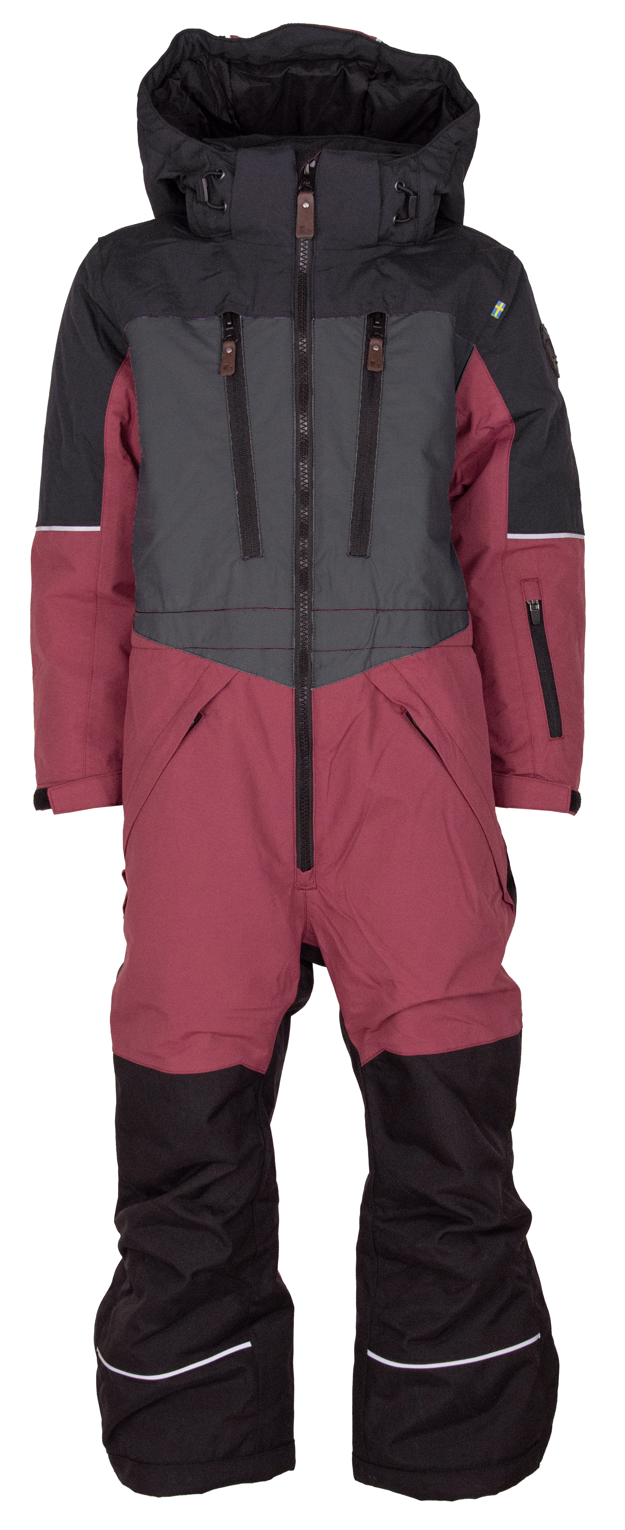 Lindberg Kids’ Alpine Winter Overall Black/Cerise