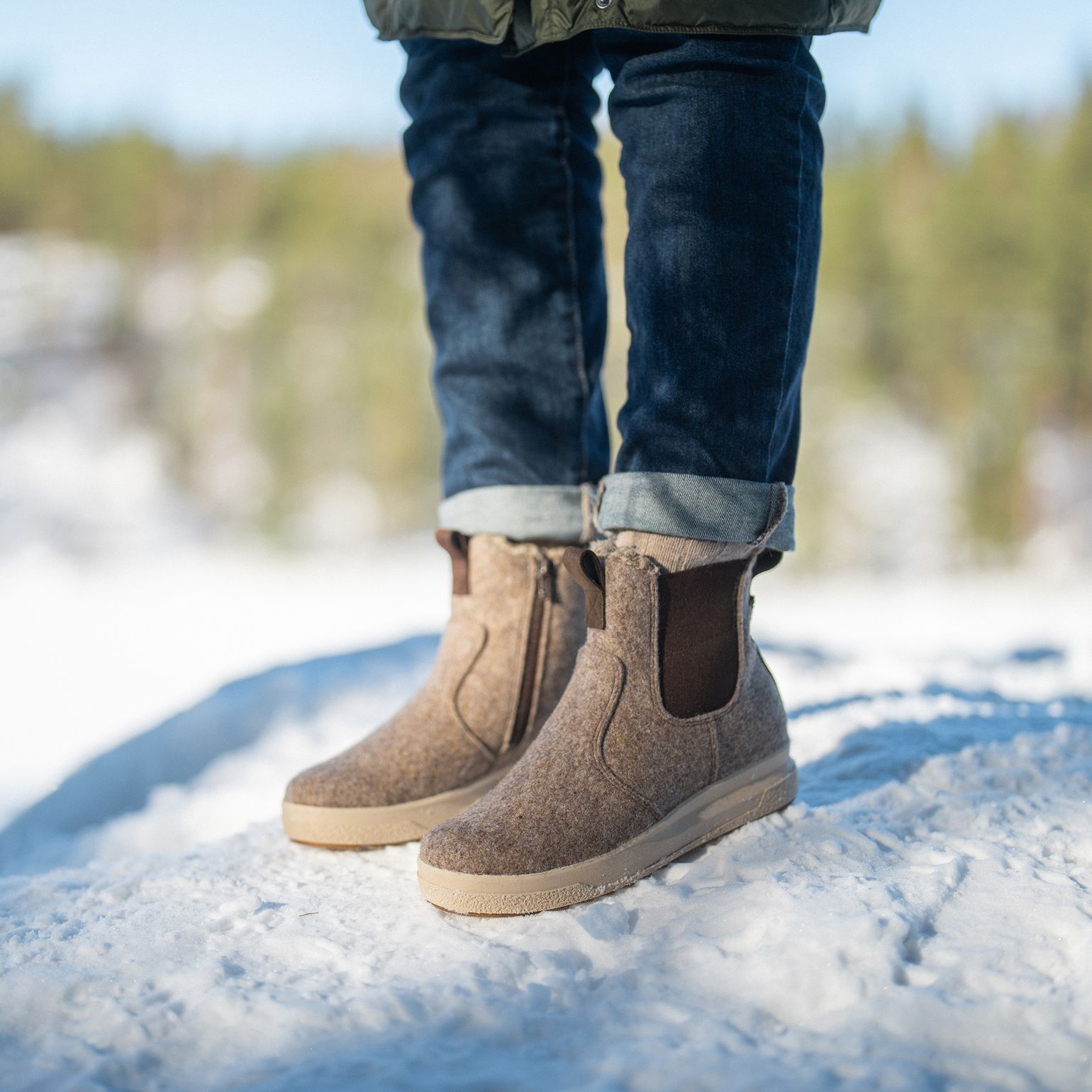 Pomar Women´s Kevo GORE-TEX Ankle Boot Sand Felt/bark Micro