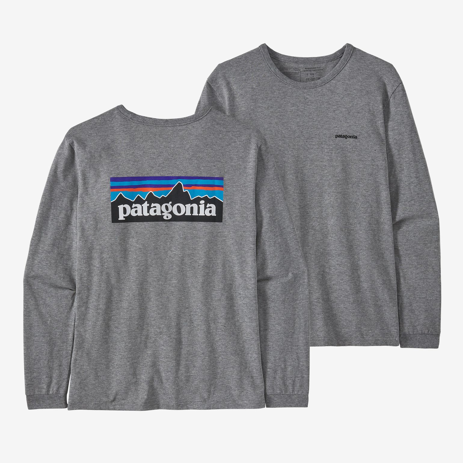 Patagonia W'S L/S P-6 Logo Responsibili-Tee Gravel Heather