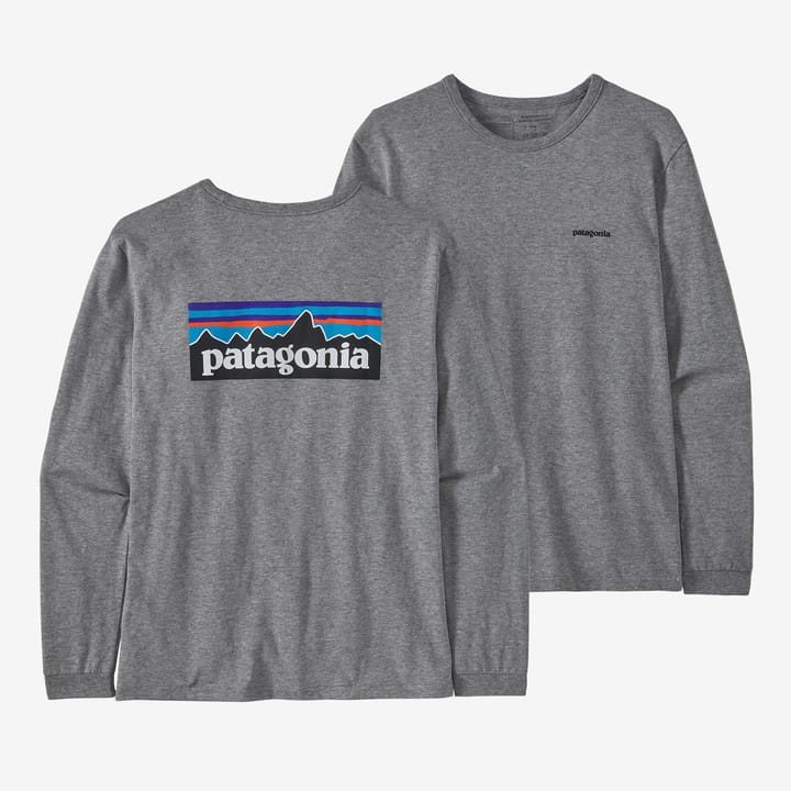 Patagonia W'S L/S P-6 Logo Responsibili-Tee Gravel Heather Patagonia