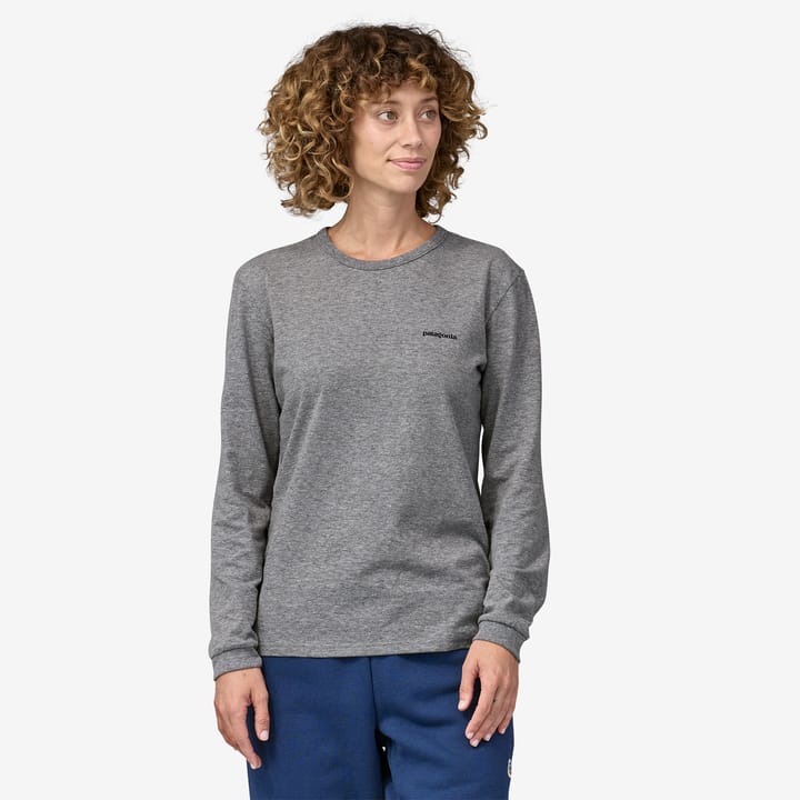 Patagonia W'S L/S P-6 Logo Responsibili-Tee Gravel Heather Patagonia