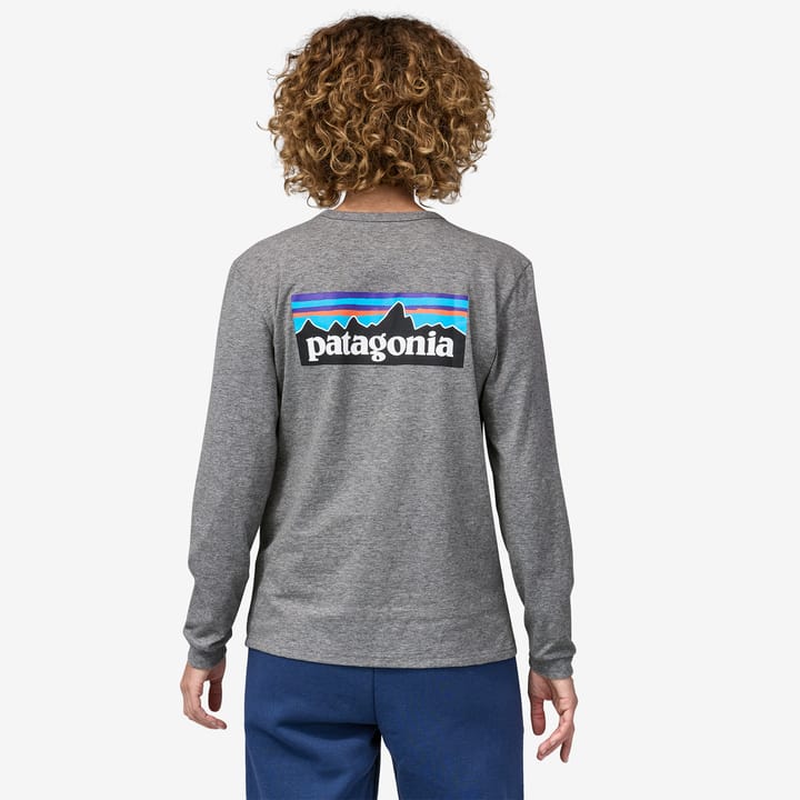 Patagonia W'S L/S P-6 Logo Responsibili-Tee Gravel Heather Patagonia