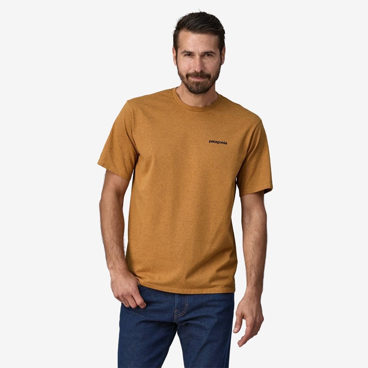 Patagonia Men's P-6 Logo Responsibili-Tee P-6 Outline: Golden Caramel