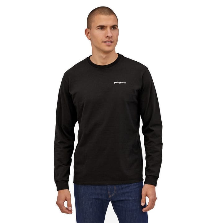 Patagonia Men's Longsleeve P-6 Logo Responsibili-Tee Black Patagonia