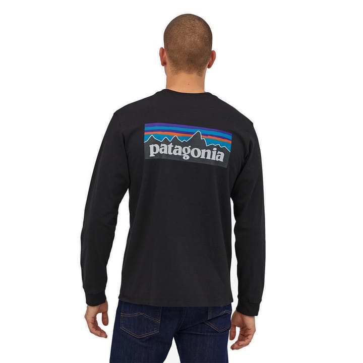 Patagonia Men's Longsleeve P-6 Logo Responsibili-Tee Black Patagonia