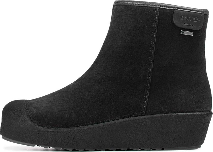 Pomar Women’s Kallio GORE-TEX Ankle Boot Black Suede(fur L) Curling