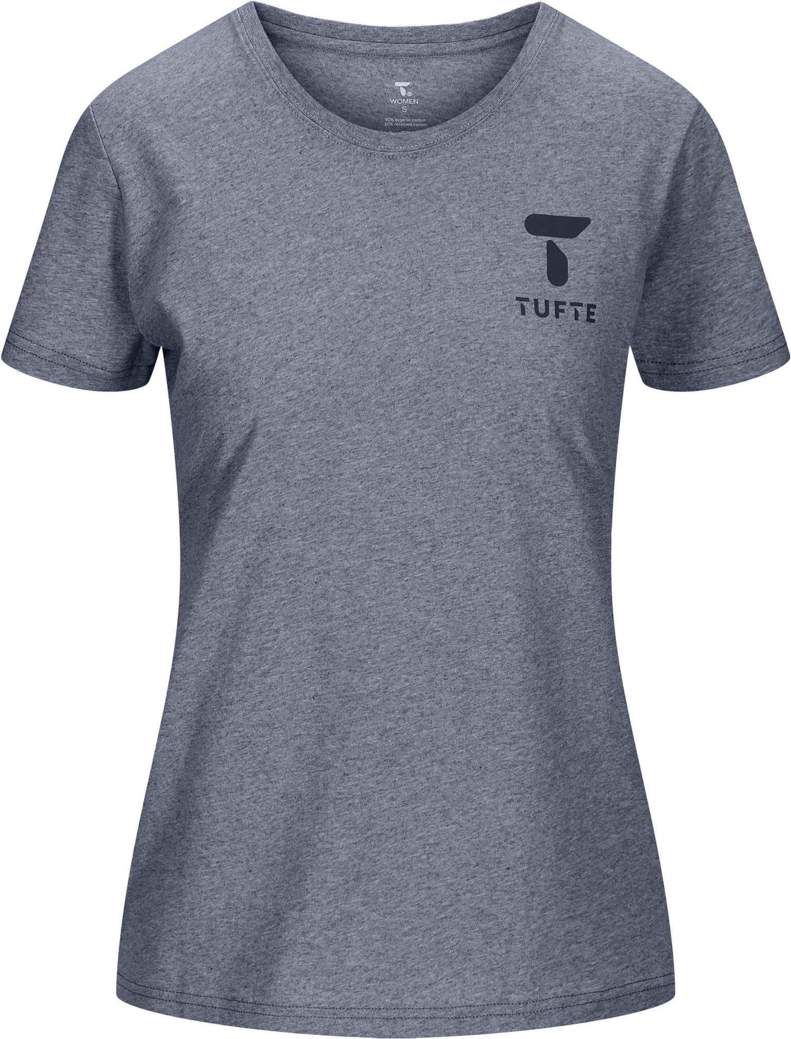 Tufte Wear W Eco Brand Tee Dark Blue Melange