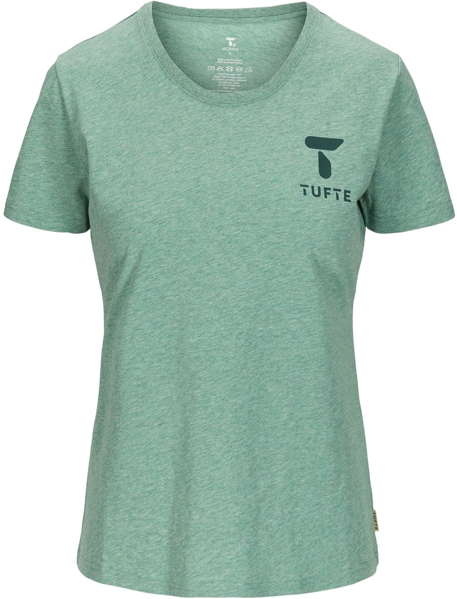 Tufte Wear W Eco Brand Tee Green Melange