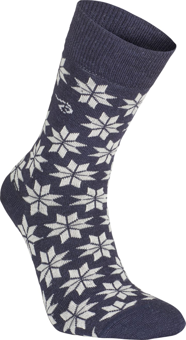 Ivanhoe Unisex Wool Sock Snowflake Light Navy Ivanhoe