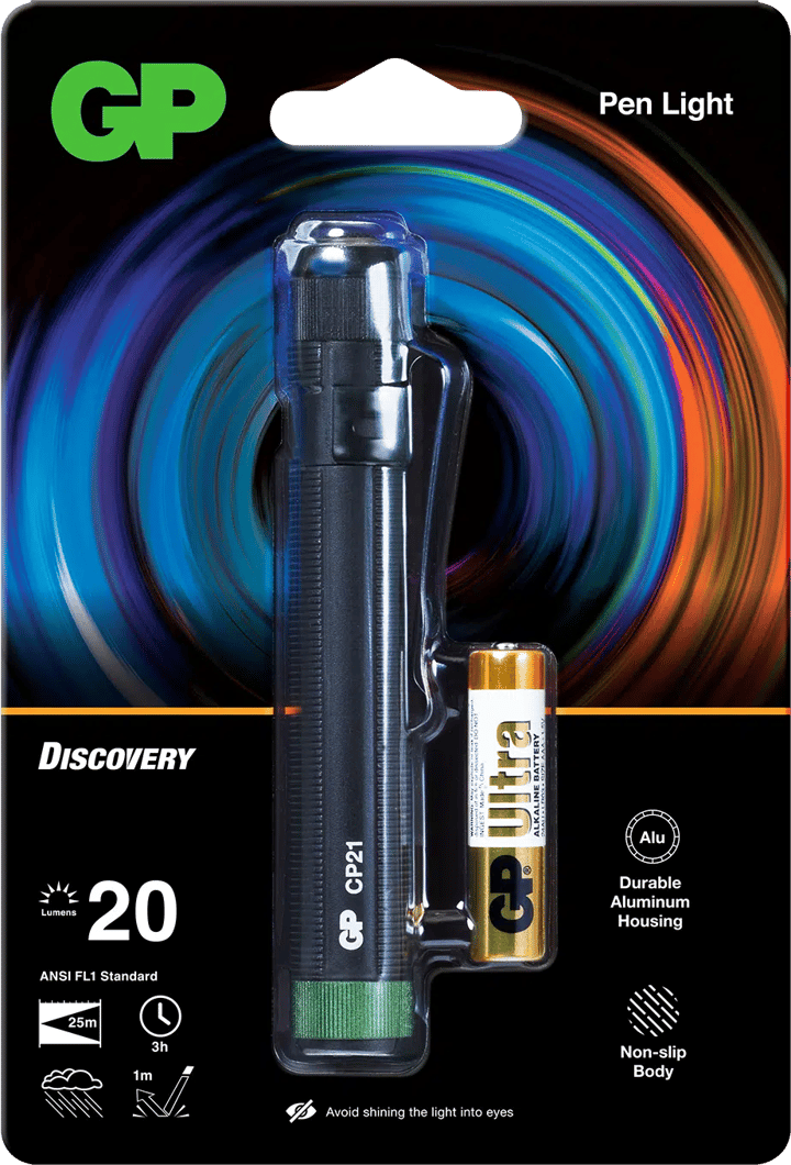 GP Batterier GP Discovery Penlight 20lm CP21 Black GP Batterier