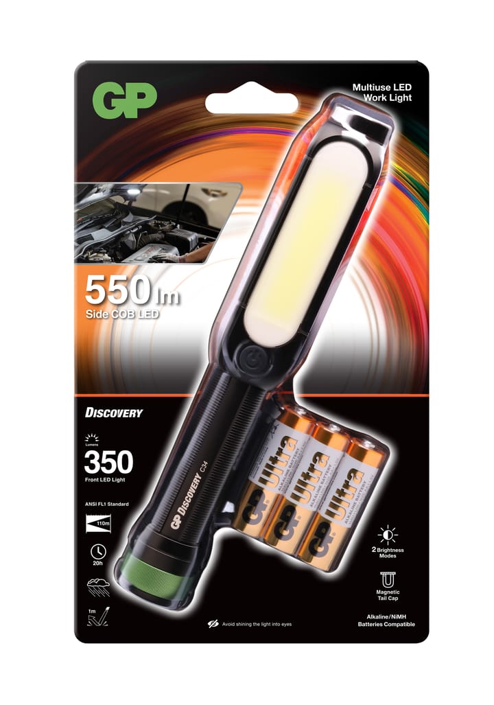 GP Batterier GP Discovery Work Light COB LED C34 Black GP Batterier