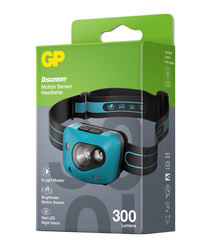 GP Batterier GP Discovery Motion Sensor Headlamp CH44 Blue GP Batterier