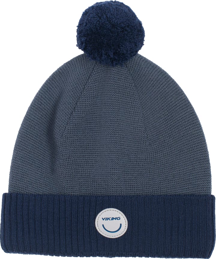 Viking Footwear Kids' Toasty Beanie Wool Pom Pom Navy Viking Footwear