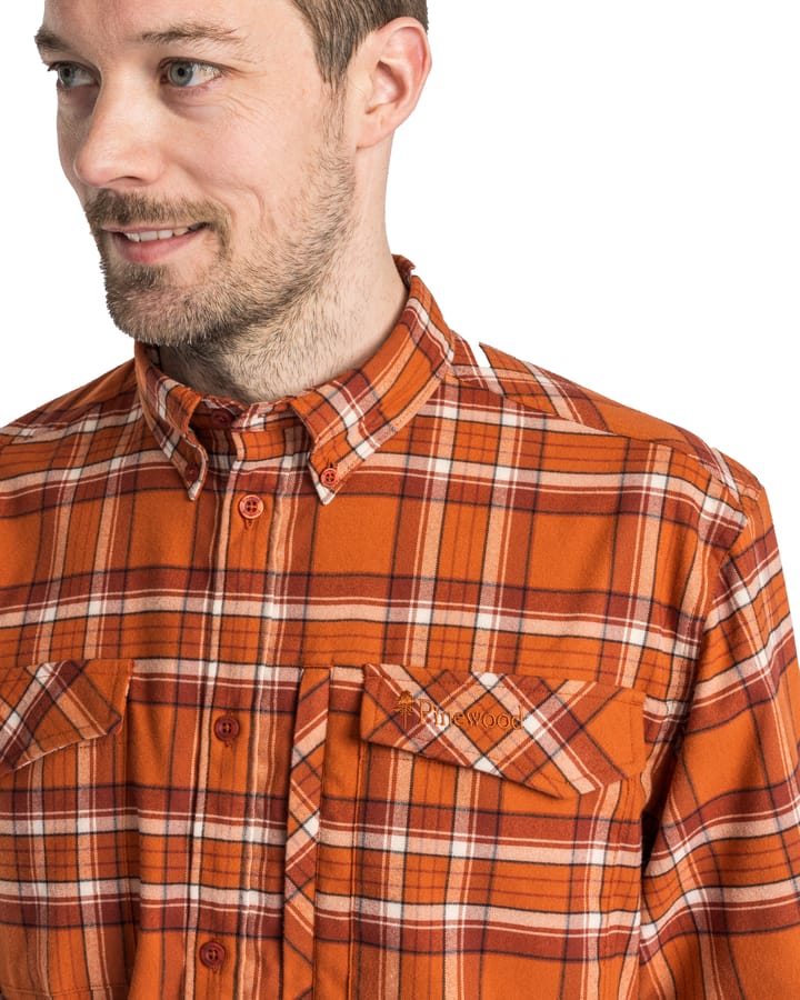 Pinewood Men's Abisko Hiking Flanell Shirt Burned Orange Pinewood