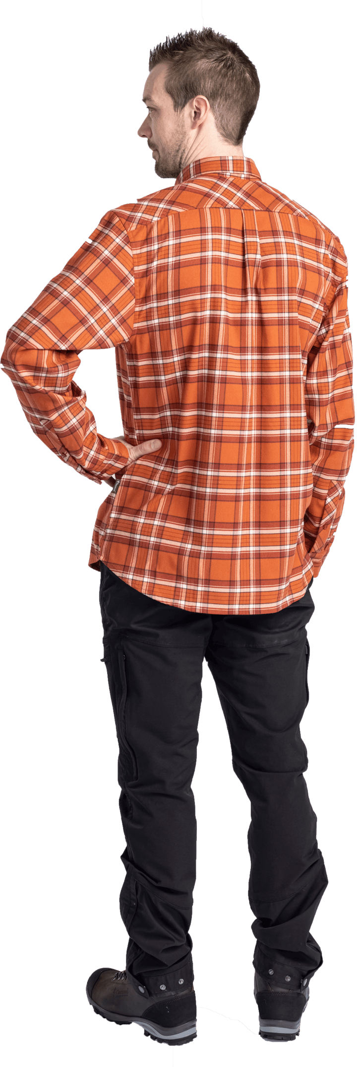 Pinewood Men's Abisko Hiking Flanell Shirt Burned Orange Pinewood