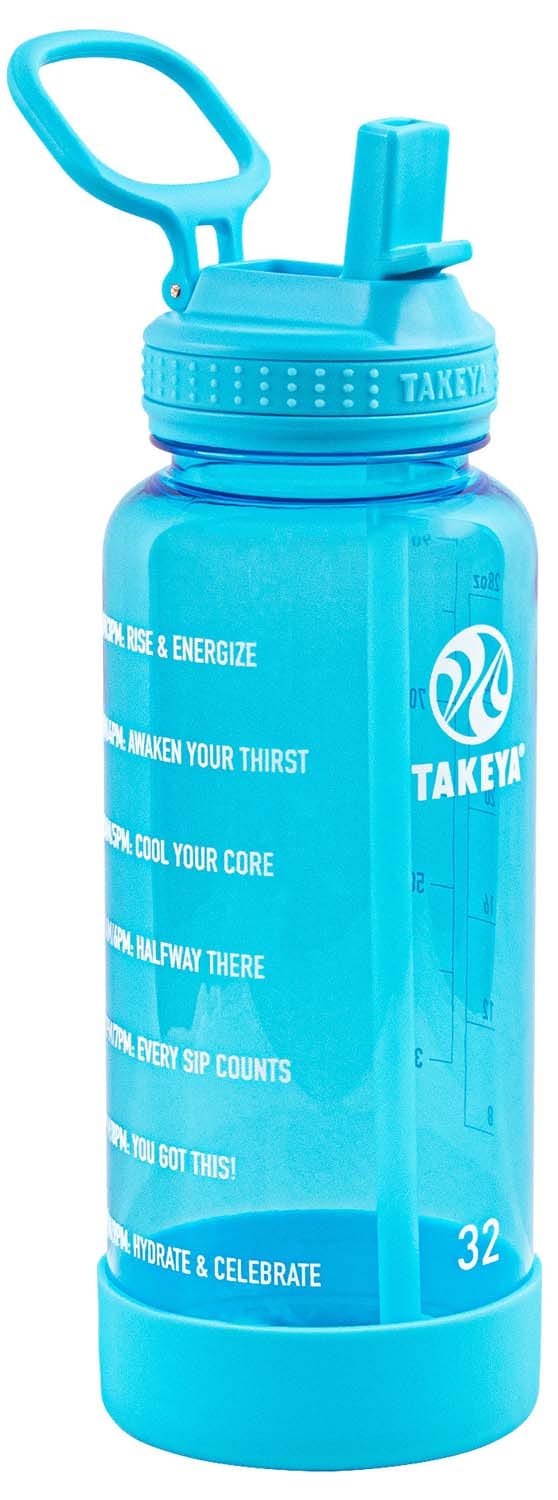 Takeya Tritan Motivational Straw Bottle 950 ml Breezy Blue Takeya