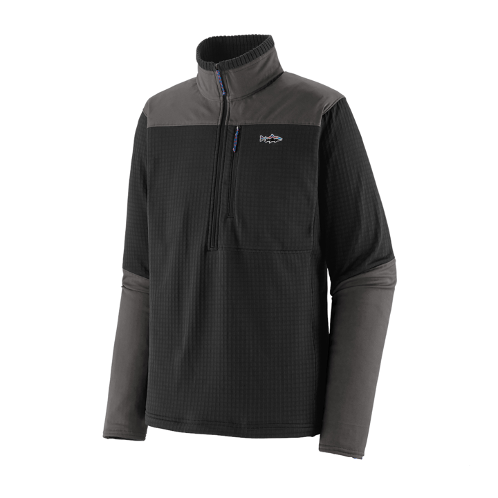 Patagonia M's L/S R1 Fitz Roy 1/4 Zip Black Patagonia