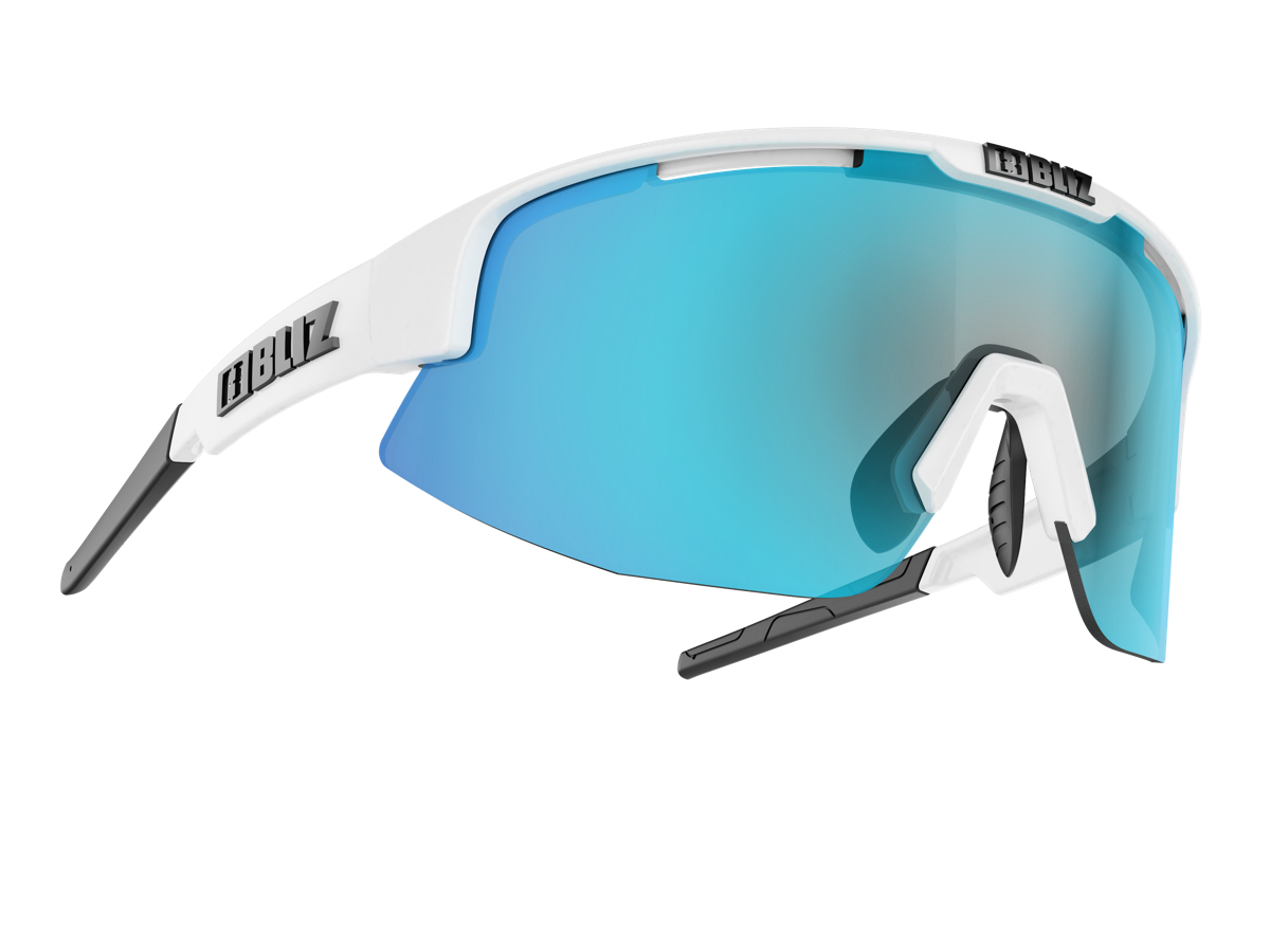 Sunglasses | Matrix Small Matt White / Smoke With Blue Multi | Bliz