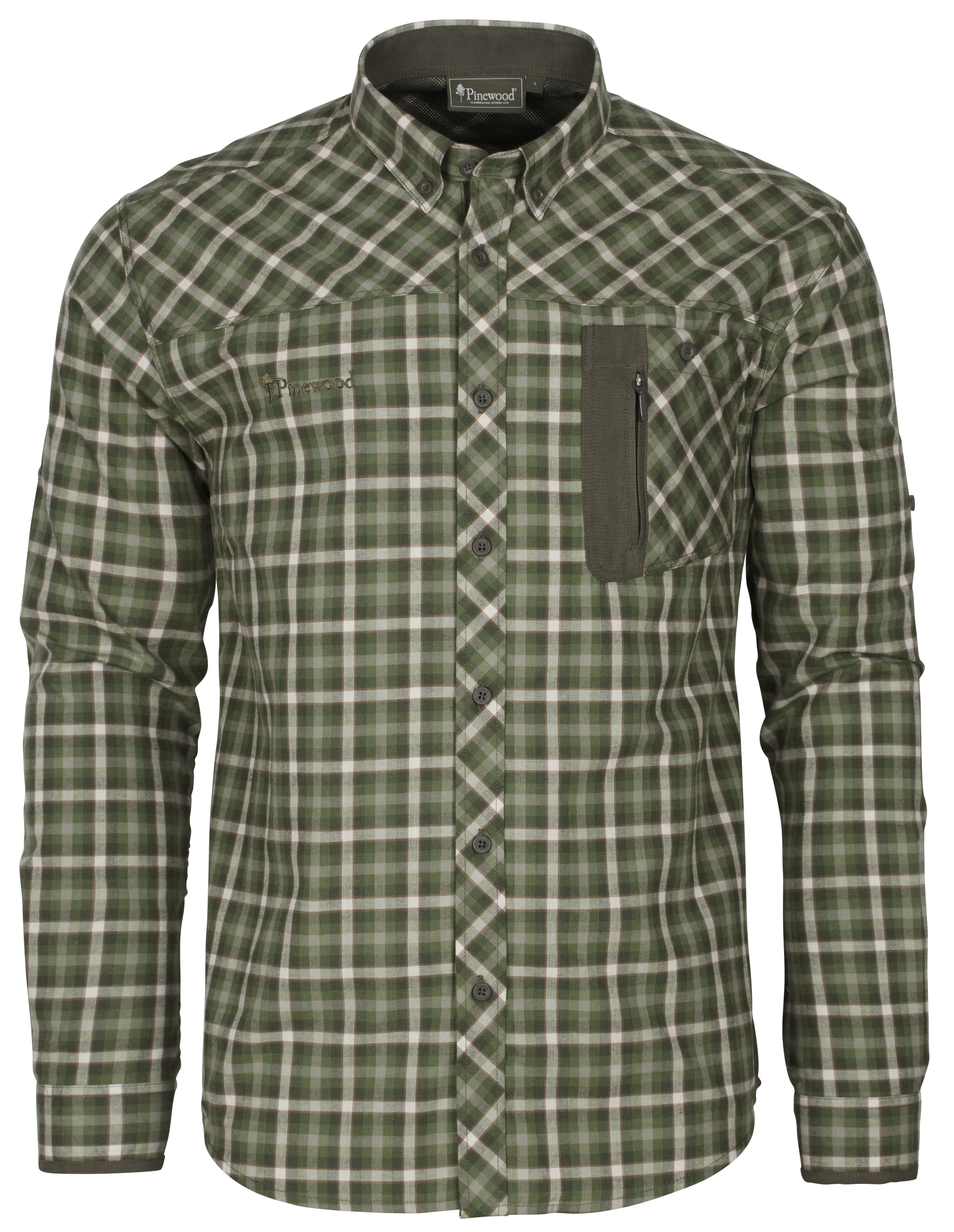 Pinewood Men’s Wolf Shirt Pinegreen/Offwhite