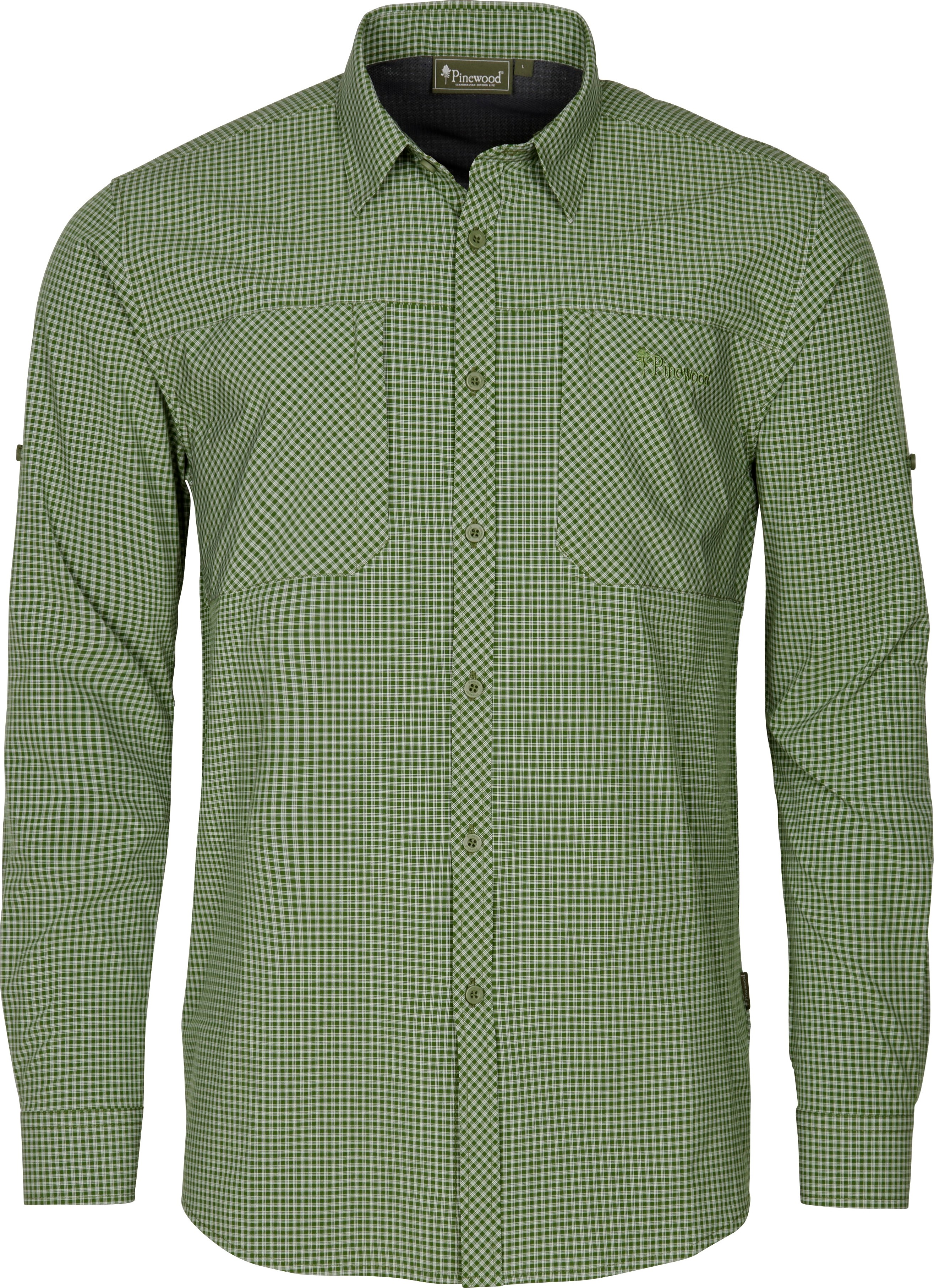 Pinewood Men’s Insectsafe Long Sleeve Shirt Pine Green/Off White