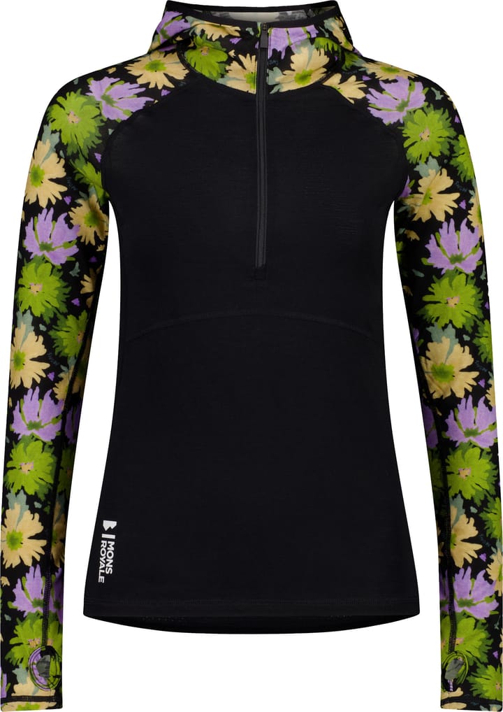 Mons Royale Women's Bella Tech Hood Alpine Bloom/black Mons Royale