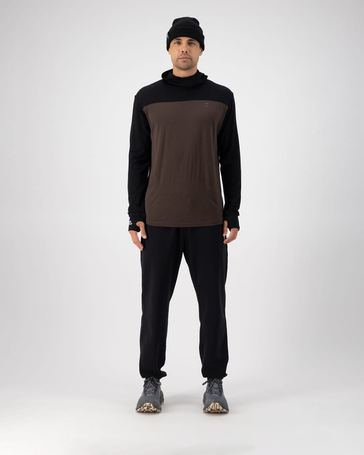 Mons Royale Men's Yotei Merino Powder Hood Long Sleeve Cedar/black Mons Royale