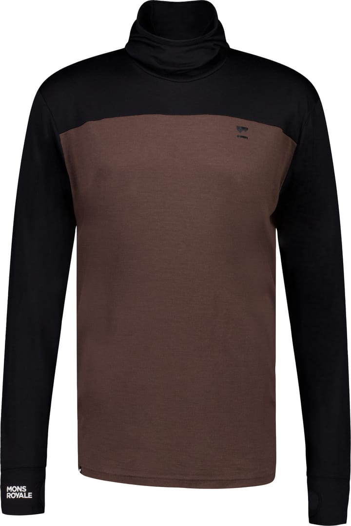 Mons Royale Men's Yotei Merino Powder Hood Long Sleeve Cedar/black Mons Royale