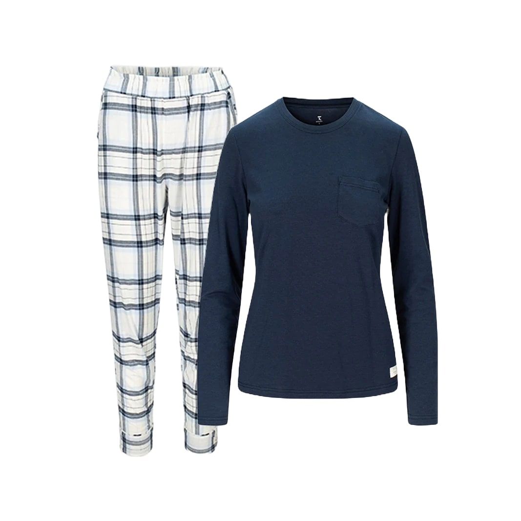 Tufte Wear W Owl PJ Set Jet Stream / Mood Indigo