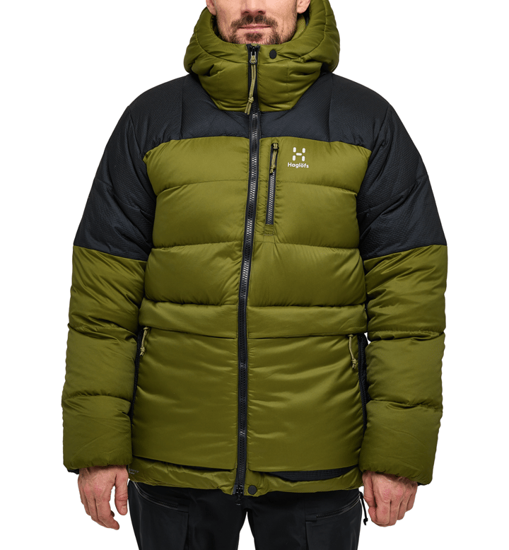 Haglöfs Men's Riksgränsen Down 800 Hood Olive Green/True Black Haglöfs