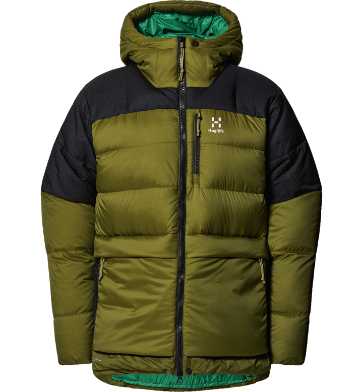 Haglöfs Men's Riksgränsen Down 800 Hood Olive Green/True Black Haglöfs