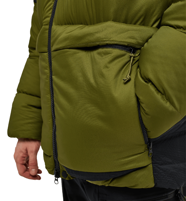 Haglöfs Men's Riksgränsen Down 800 Hood Olive Green/True Black Haglöfs