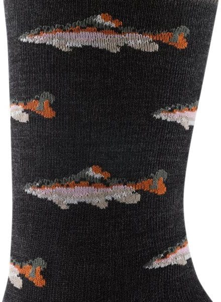 Darn Tough Men's Spey Fly Crew Lightweight Lifestyle Sock Charcoal Darn Tough