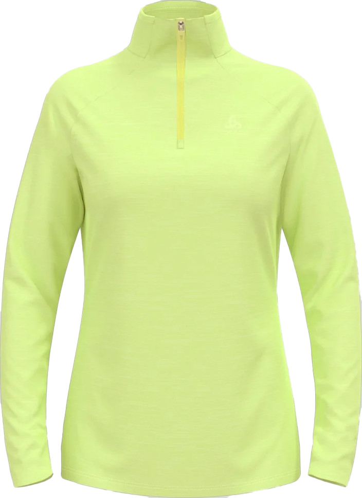 Odlo Women’s Midlayer 1/2 Zip Run Easy Warm Shadow Lime Melange