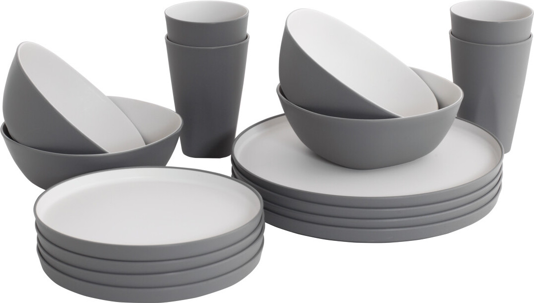 Outwell Gala 4 Person Dinner Set Grey & Sand