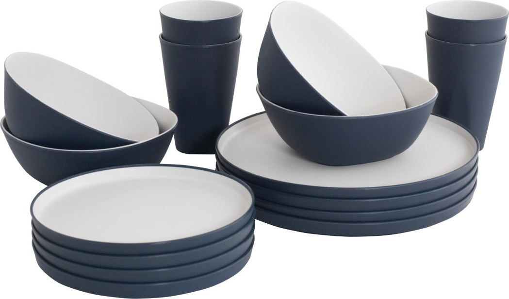 Outwell Gala 4 Person Dinner Set Blue & Grey