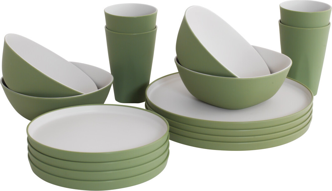 Outwell Gala 4 Person Dinner Set Green & Grey
