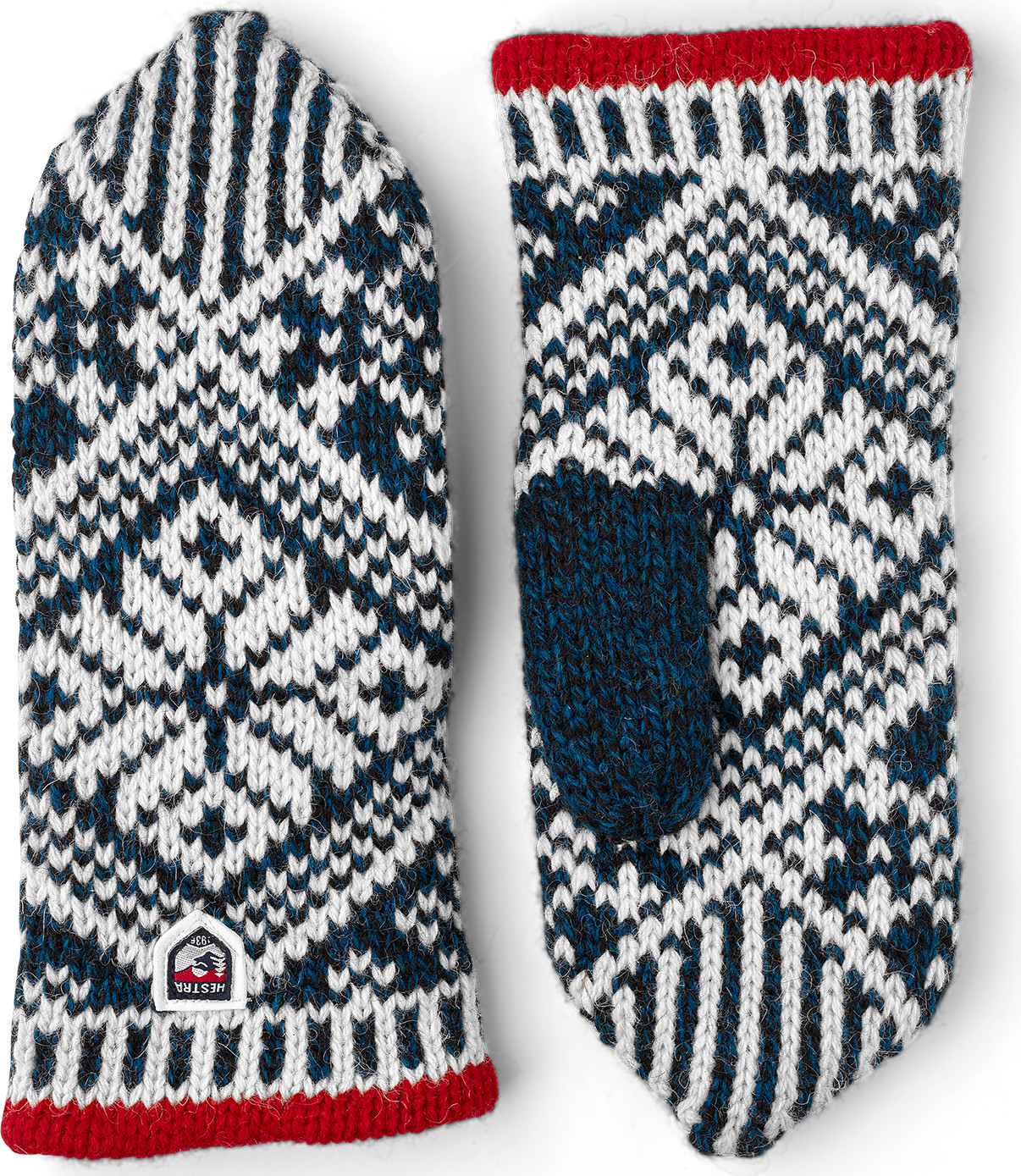 Hestra Nordic Wool Mitt Middle Blue/White