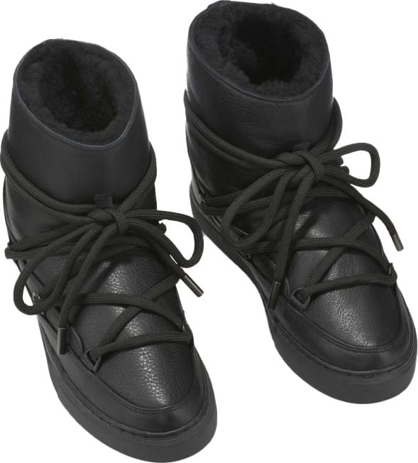 Inuikii Women's Full Leather Sneaker Black Inuikii